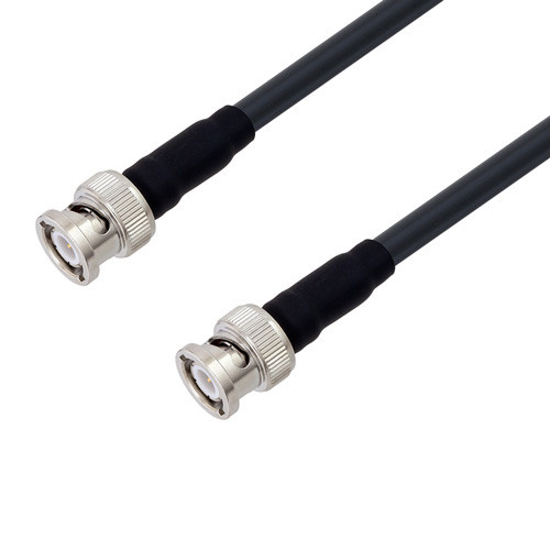 Low Loss BNC Male to BNC Male Cable Assembly using LMR-240-DB Coax, 2 FT with Times Microwave Components