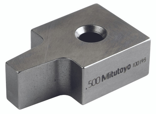 Gage Block Accessory for Inch Square Gage Blocks, 1 Piece, .50 In Plain Jaw