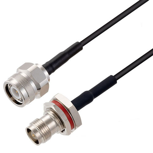 TNC Male to TNC Female Bulkhead Cable Assembly using RG174 Coax, 4 FT