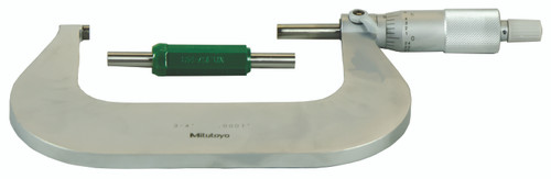 Outside micrometer, 3-4 In,  .0001 In Mechanical Outside Micrometer, Satin Chrome, Ratchet Stop, With Standard