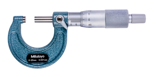 0-25,  0.01mm Mechanical Outside Micrometer, Ratchet Stop