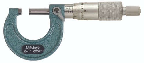0-1 In,  .0001 In Mechanical Outside Micrometer, Hammertone Baked Enamel, Ratchet Stop