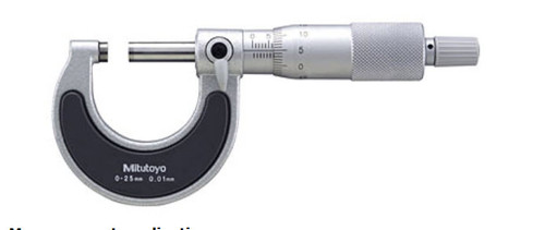 5-6 In,  .001 In Mechanical Outside Micrometer, Hammertone Baked Enamel, Ratchet Stop, With Standard