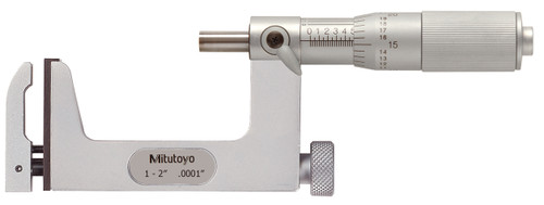 1-2 In, .0001 In Uni-Mike, Mechanical Interchangeable Anvil Micrometer, Ratchet Stop, Flat and Rod Anvils included