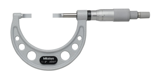 1-2 In, .0001 In Mechanical Blade Micrometer, .030 In Steel Blade, Ratchet Stop, With Standard