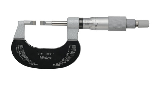 0-1 In, .0001 In Mechanical Blade Micrometer, .016 In Carbide Steel Blade, Ratchet Stop