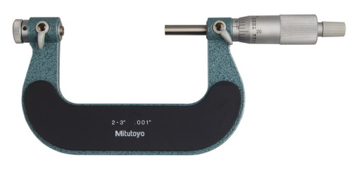 2-3 In, .001 In, Mechanical Screw Thread Micrometer, Ratchet Stop, Optional Anvils Available