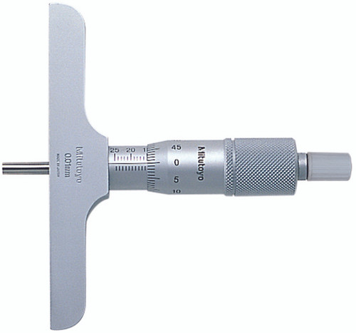 0-25mm, Mechanical Depth Micrometer, Base 63.5x16mm, ratchet stop