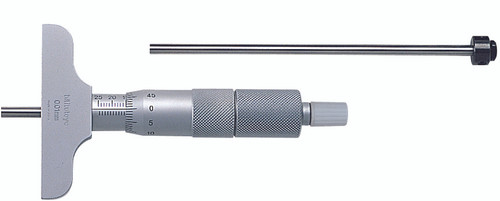 0-50mm, Mechanical Depth Micrometer, Base 63.5x16mm, 2 rods, Ratchet Stop