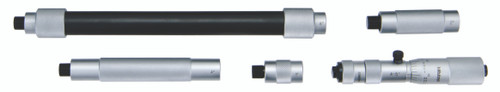 Extension-pipes 1in, 2in, 4in, 8 inches.  4-20 inches range. 1 In travel of micrometer head. For tubular inside micrometer