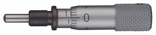 Micrometer head, ultra-small type,0-5mm range, 5um accuracy, 3.5 stem diameter, plain stem, flat spindle face, reverse reading