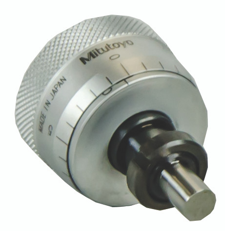 0-.25 In, .001 In, Mechanical Micrometer Head, .375 In Diameter Stem with Clamp Nut, Flat Spindle Face, Large (1.14 In) Thimble Diameter