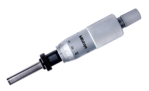 0-25mm, 0.01mm, Mechanical Micrometer Head, 10mm Diameter Stem with Clamp Nut, Flat Carbide Tipped Spindle Face