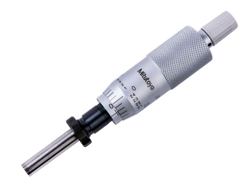 0-1 In, .001 In, Mechanical Micrometer Head, .375 In Diameter Stem with Clamp Nut, Flat Carbide Tipped Spindle Face