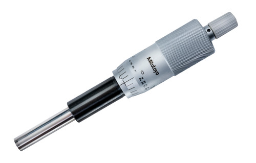 0-1 In, .001 In, Mechanical Micrometer Head, .5 In Diameter Plain Stem, Flat Carbide Tipped Spindle Face