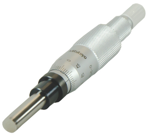 0-25mm, 0.01mm, Mechanical Micrometer Head, 12mm Diameter Plain Stem, Flat Carbide Tipped Spindle Face, Non-Rotating Spindle, Ratchet Stop