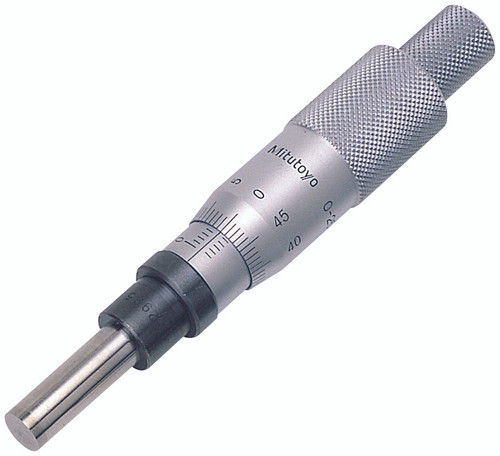 0-25mm, 0.01mm, Mechanical Micrometer Head, 12mm Diameter Plain Stem, Flat Carbide Tipped Spindle Face, Non-Rotating Spindle