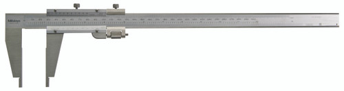 Vernier Caliper, with Nib style jaws and fine adjustment, .3-12 inches/10-300mm, +/-.0015 accuracy, .001 inch lower scale and .02mm upper scale graduation, 450 grams mass