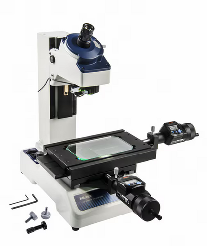 TM-510 Toolmakers Microscope, 30X Magnification, 4 In X 2 In Stage Travel, With Digimatic Mic Heads