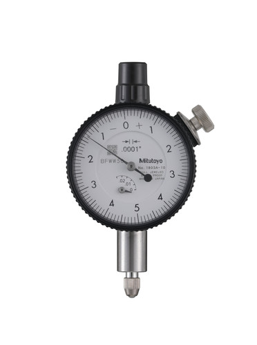 .0001 In, .025 In/(.01 In per rev) Dial Indicator, 0-5-0, Lug Back, Series 1, Shockproof, Jeweled