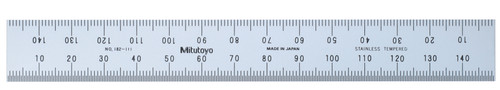 Steel Rule, 150mm, Rigid 19mm, Wide, Satin Chrome Finish Tempered Stainless Steel, (1mm, 0.5mm, 1mm, 0.5mm