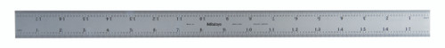 18 In, 450mm Steel Rule, 1  3/16 In  Wide, Rigid, Satin Chrome Finish Tempered Stainless Steel, (1/32, 1/64, 1mm, 0.5mm)