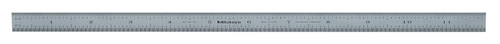 12 In, 300mm Steel Rule, 1/2 In  Wide, Flexible, Satin Chrome Finish Tempered Stainless Steel, (1/50, 1/100, 1mm, 0.5mm)