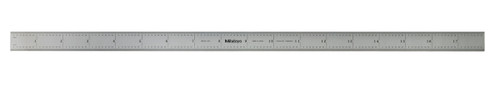 18 In, 450mm Steel Rule, 3/4 In  Wide, Flexible, Satin Chrome Finish Tempered Stainless Steel, (1/32, 1/64, 1mm, 0.5mm)