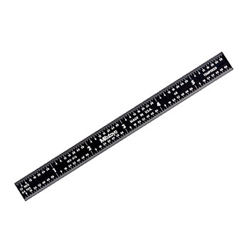 Steel rule, 24 inch, 16R,  Flexible, Black Chrome Finish tempered Stainless Steel, (1/32, 1/64, 1/50, 1/100), width 3/4 inch