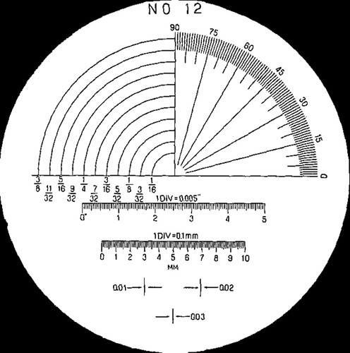 Reticle #12 for Pocket Comparator