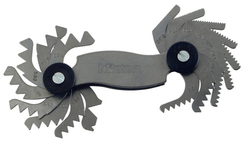 0.4-7mm, 60 Degrees, Screw Pitch Gage Set, 18 Leaves (0.4, 0.5, 0.75, 1, 1.25, 1.5, 1.75, 2-7 by 0.5mm)