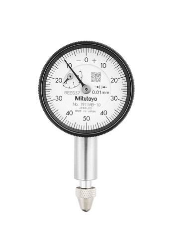 0.01mm, 2.5mm/(1mm per rev) Dial Indicator, 0-50-0, Flat Back, 8mm stem, Series 0, Compact Type, Jeweled