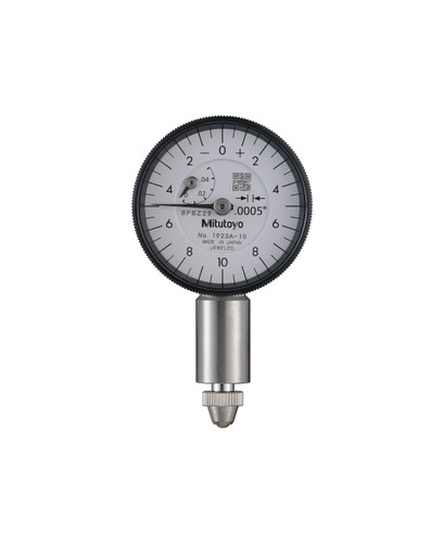 .0005 In, .05 In/(.02 In per rev) Dial Indicator, 0-10-0, Lug Back, Series 0, 3/8 In stem diameter, Jeweled