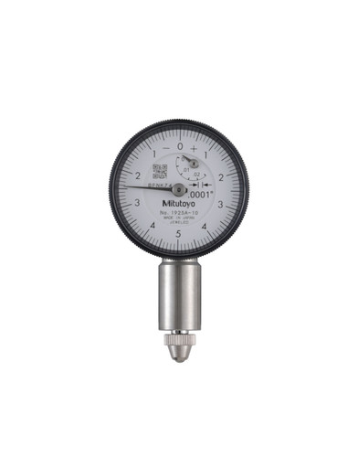 .0001 In, .025 In/(.01 In per rev) Dial Indicator, 0-5-0, Lug Back, Series 0, 3/8 In stem diameter, Jeweled