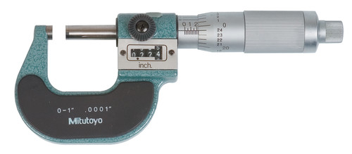 0-1 In, .0001 In Digit Counter Outside Micrometer, Carbide Tip, Friction Thimble
