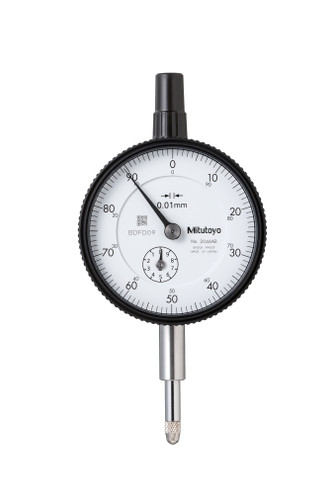 0.01mm, 10mm/(1mm per rev) Dial Indicator, 0-100, Flat Back, 8mm stem, Series 2