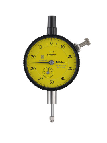 0.01mm, 10mm/(1mm per rev) Dial Indicator, 0-50-0, Lug Back, 3/8 In stem, Series 2, 2047A-01