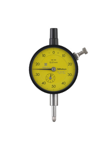 0.01mm, 10mm/(1mm per rev) Dial Indicator, 0-50-0, Flat Back, 3/8 In stem, Series 2, Jeweled