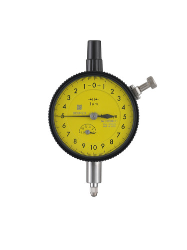 0.001mm, 1mm/(0.2mm per rev) Dial Indicator, 0-100-0, Flat Back, 3/8 In stem, Series 2, Shockproof, Jeweled