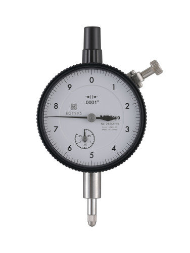 .0001 In, .25 In/(.01 In per rev), Dial Indicator, 0-10, Lug Back, 3/8 In stem, Series 2, Jeweled
