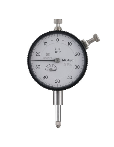 .001 In, .5 In/(.1 In per rev), Dial Indicator, 0-50-0, Lug Back, 3/8 In stem, Series 2