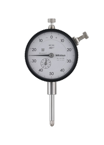 .001 In, 1 In/(.1 In per rev), Dial Indicator, 0-50-0, Flat Back, 3/8 In stem, Series 2