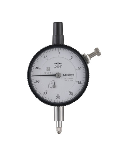 .0005 In, .125 In/(.05 In per rev), Dial Indicator, 0-50, Flat Back, 3/8 In stem, Series 2