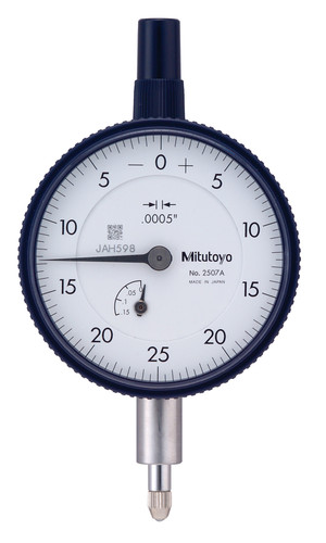 .0005 In, .125 In/(.05 In per rev), Dial Indicator, 0-25-0, Lug Back, 3/8 In stem, Series 2