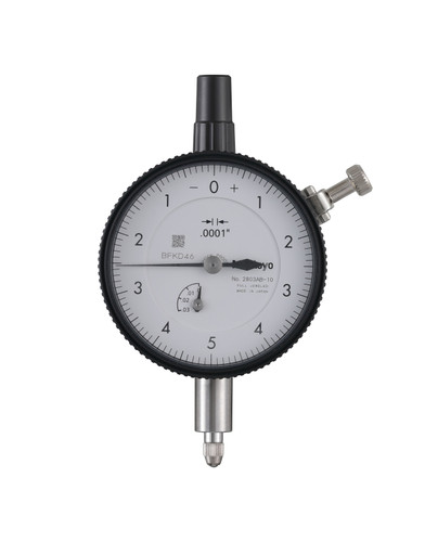.0001 In, .025 In/(.01 In per rev), Dial Indicator, 0-5-0, Flat Back, 3/8 In stem, Series 2, Shockproof, Jeweled