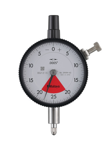 .0005 In, .04 In/.05 In, Dial Indicator,20-0-20, Lug Back, 3/8 In stem, Series 2, Shockproof, Dustproof,