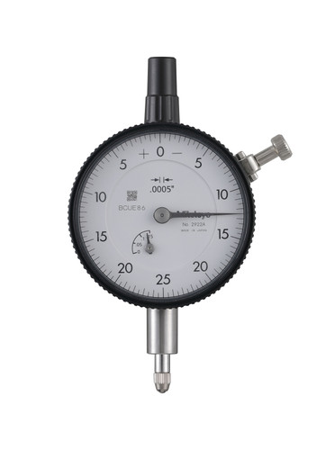 .0005 In, .125 In/(.05 In per rev), Dial Indicator,0-25-0, Lug Back, 3/8 In stem, Series 2