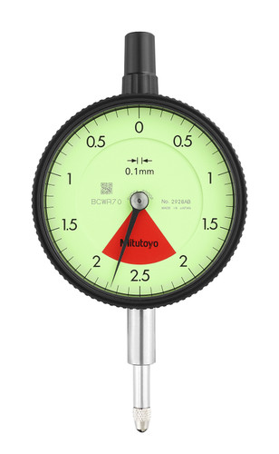 0.1mm, 4mm/10mm, Dial Indicator, 2-0-2, Flat Back, 8mm stem, Series 2, One Rev, Shockproof