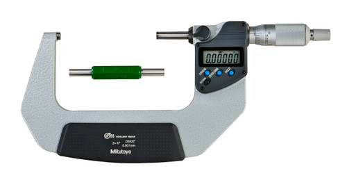 3-4 In/76.2-101.6mm, .00005 In/0.001mm IP65 Digimatic Outside Micrometer, No Output, Ratchet Stop, With Standard