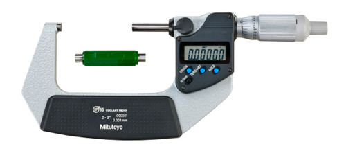 2-3 In/50.8-76.2mm, .00005 In/0.001mm IP65 Digimatic Outside Micrometer, No Output, Ratchet Thimble, With Standard